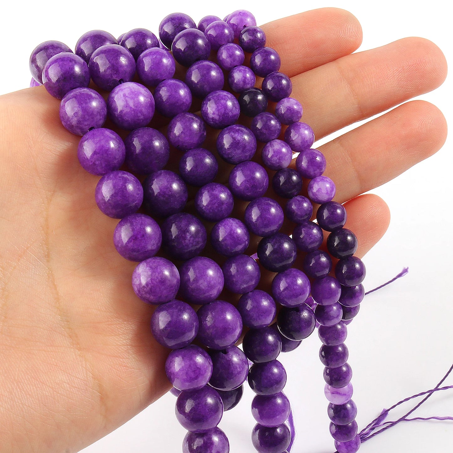 Natural Stone Dark Purple Sugilite Jades Round Loose Beads For Jewelry Making DIY Charms Bracelet Accessories 15'' 6 8 10mm